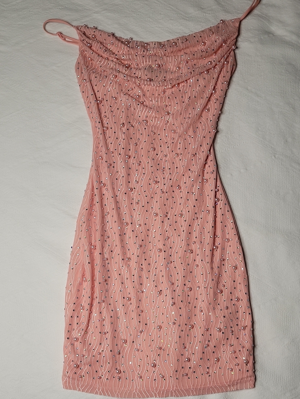 Windsor Blush Pink Beaded Mini Slip Dress